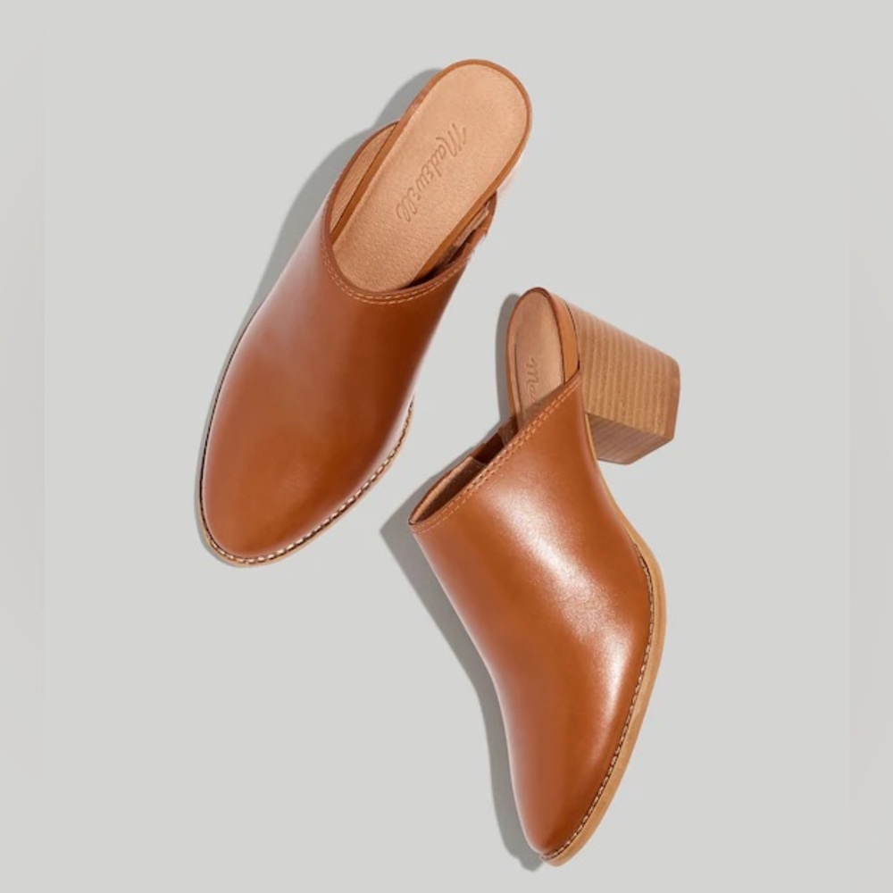 Madewell Tan Leather Harper Mules